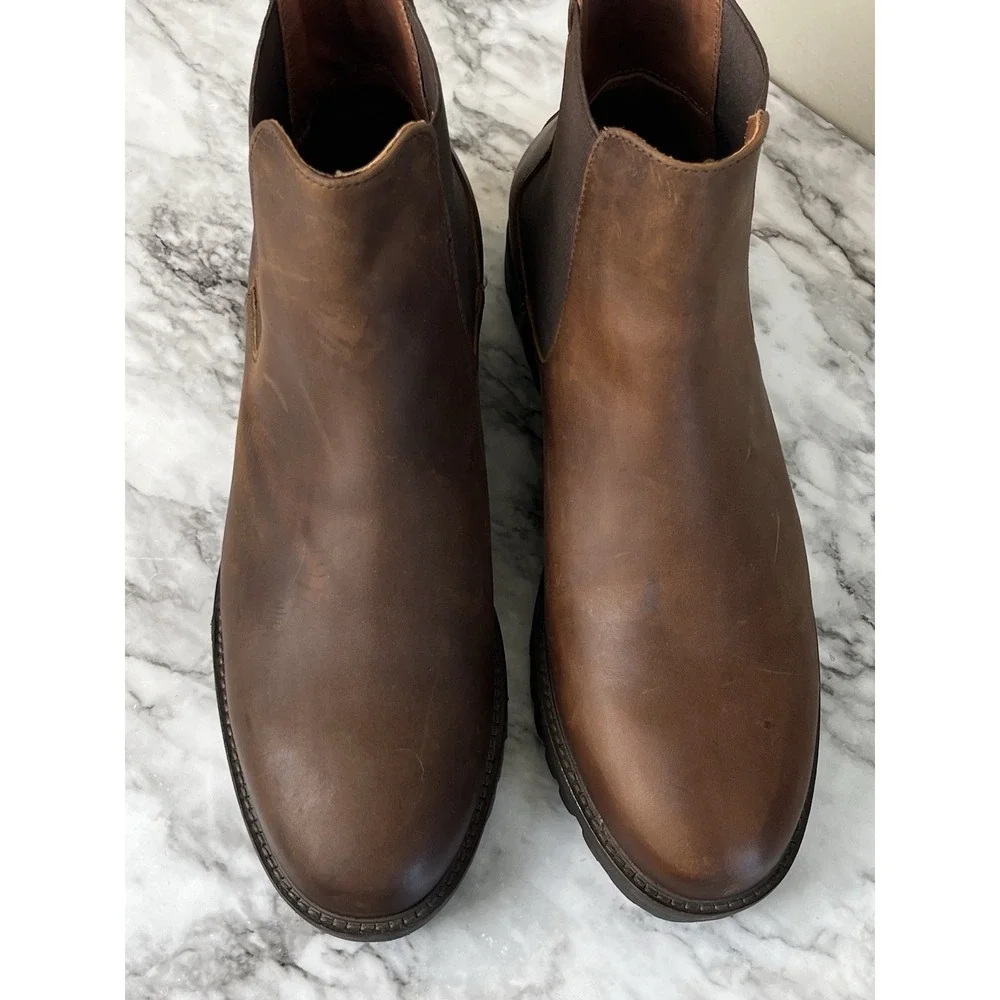 PORTLAND LEATHER Patina Footwear Chelsea Boots Men's Brown Size 11.5 Hipster